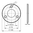 Stopa montażowa fi 100 mm na rurę fi42,4 mm satyna #3