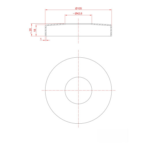Rozeta maskująca poler D103 mm na rurę fi 42,4 mm #1
