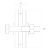 Rolka jezdna stalowa typu "  T " Fi 68x20mm #1