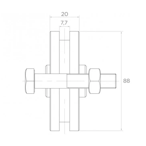 Rolka jezdna stalowa typu " T " Fi 88x20mm #1