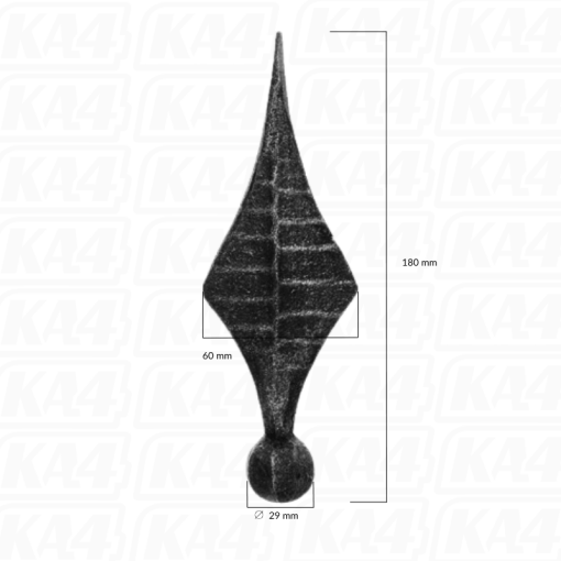 Grot stalowy fi 29 / H180 x L60 mm #1