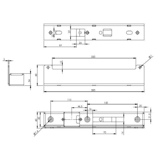 Kaseta elektrozaczepu na słupek H300 x L40mm #4