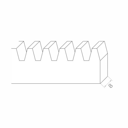 Listwa zębata stalowa z zamkiem M4 / L 1000 x 8 mm #1