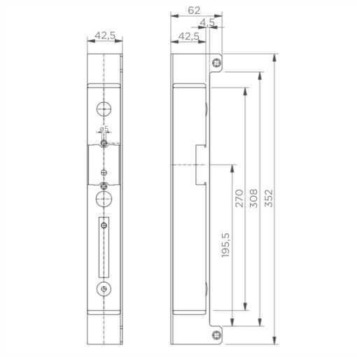 Kaseta elektrozaczepu H350 x L40 mm - antracyt  #2