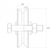 Rolka jezdna stalowa typu "V" Fi 68x20 mm #4