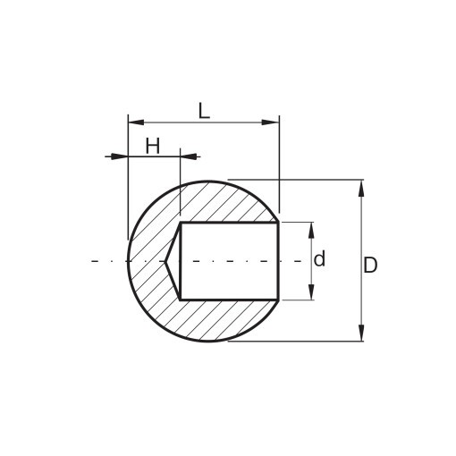 Kula wklejana fi 20 mm, otwór fi 12 mm #2