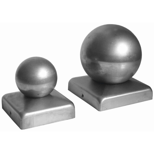 Daszek stalowy na słupek 100x100 mm z kulą Fi 100 