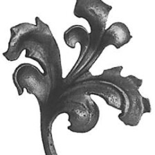 KA 4 B2B - Liść stalowy ozdobny H155 x L140 x 4 mm prawy