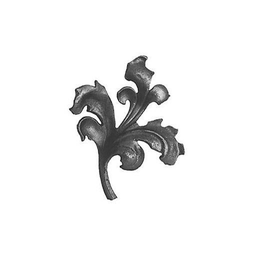 Liść stalowy ozdobny H155 x L140 x 4 mm prawy