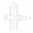 Rolka jezdna stalowa typu "V" Fi 88x22 mm #2