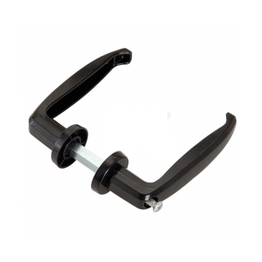 Klamka czarna z szyldami 120 x 80 mm czarna 