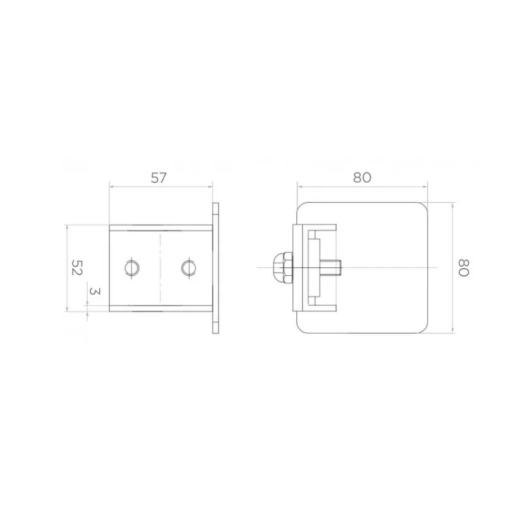 Zakończenie profilu do bramy przesuwnej 80x80 mm #3