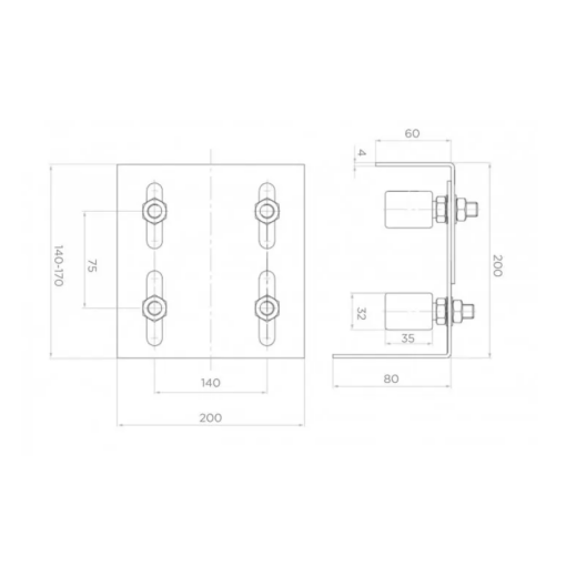 Prowadzenie górne stalowe regulowane 4-rolki  #3