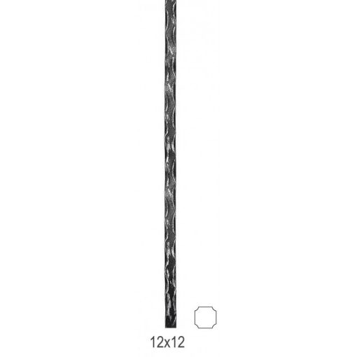 Pręt stalowy fakturowany 12 x 12 mm / L 1500 mm #2