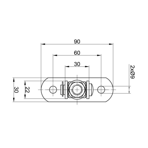 Zawias regulowany M12 90x30x3 mm #5