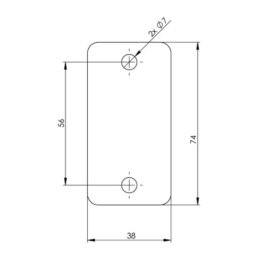 Zawias regulowany M12 74x38 mm dwustronny #7