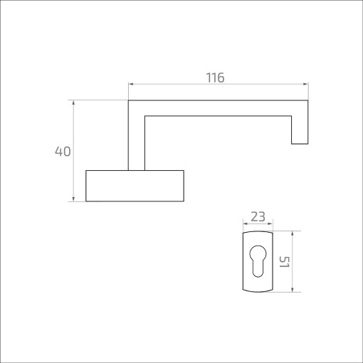 Klamka czarna H115 x L120 mm prostokątna #5