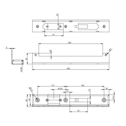 Kaseta elektrozaczepu na słupek 40 H300 mm #5