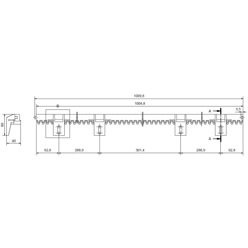 Listwa nylonowa [M4 x 1000 mm] max.500kg #3