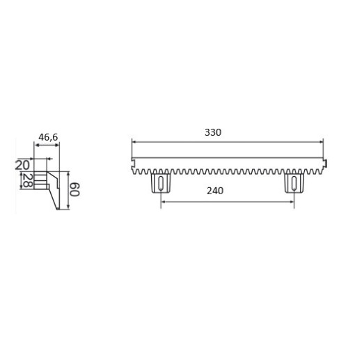 Listwa zębata poliamidowa [M4 x 1000mm] 3x330mm  #2
