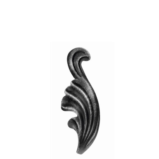 Liść stalowy ozdobny H90 x L30 x 2 mm prawy