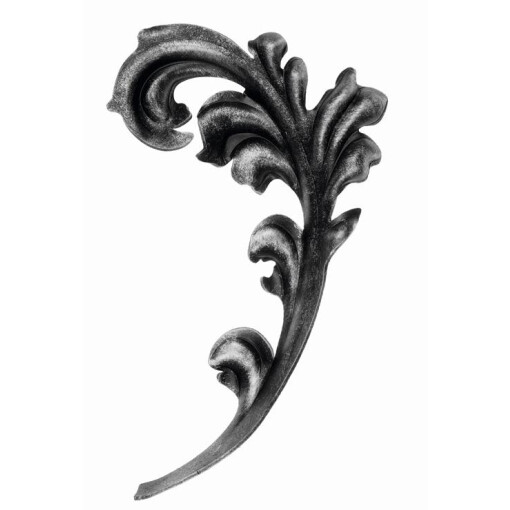 Liść stalowy ozdobny H230 x L135 x 2 mm lewy