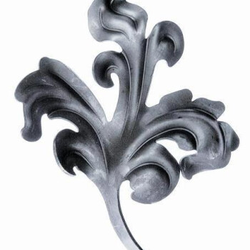 KA 4 B2B - Liść stalowy ozdobny H164 x L130 x 2 mm lewy