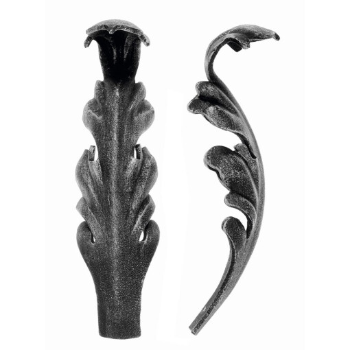 Liść stalowy ozdobny H160 x L45 x 2 mm 
