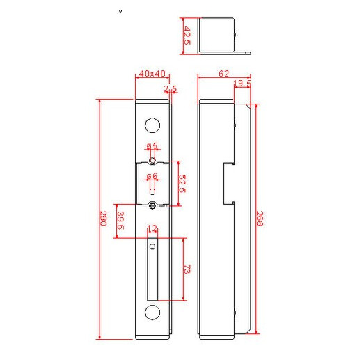 Kaseta elektrozaczepu H280 mm #2