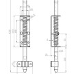 Rygiel stalowy ze sprężyną 420 x 14 mm ocynk #2