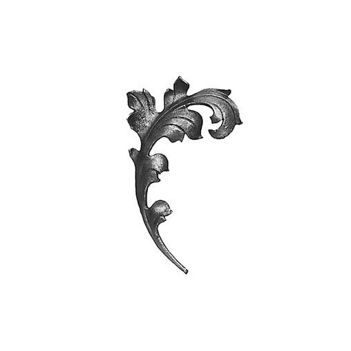 Liść stalowy ozdobny H250 x L150 x 4 mm prawy