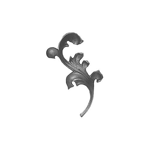 Liść stalowy ozdobny H210 x L120 x 4 mm prawy