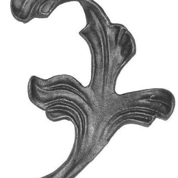 KA 4 B2B - Liść stalowy ozdobny H165 x L125 x 4 mm prawy
