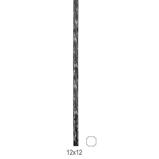 Pręt stalowy fakturowany 12 x 12 mm / L 3000 mm #1