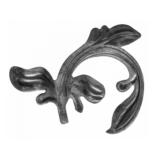 Liść stalowy ozdobny H215 x L175 x 4 mm lewy