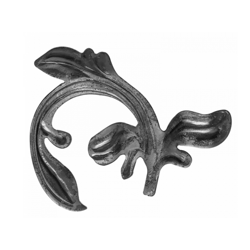 Liść stalowy ozdobny H215 x L175 x 4 mm prawy