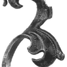 KA 4 B2B - Liść stalowy ozdobny H180 x L85 x 4 mm prawy