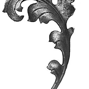 KA 4 B2B - Liść stalowy ozdobny H250 x L150 x 4 mm lewy