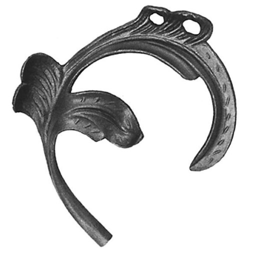 Liść stalowy ozdobny H190 x L160 x 4 mm lewy