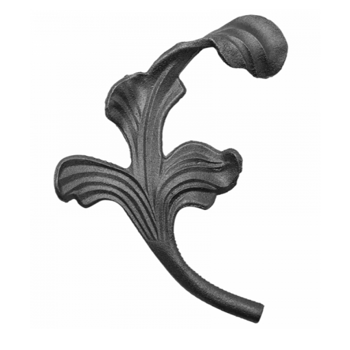 Liść stalowy ozdobny H165 x L 125 x 4 mm lewy