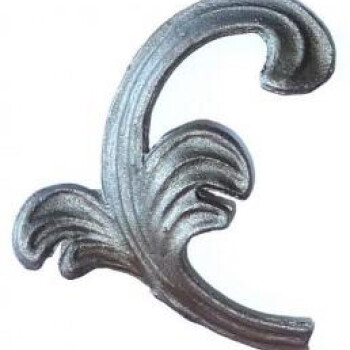KA 4 B2B - Liść stalowy ozdobny H120 x L95 x 4 mm prawy