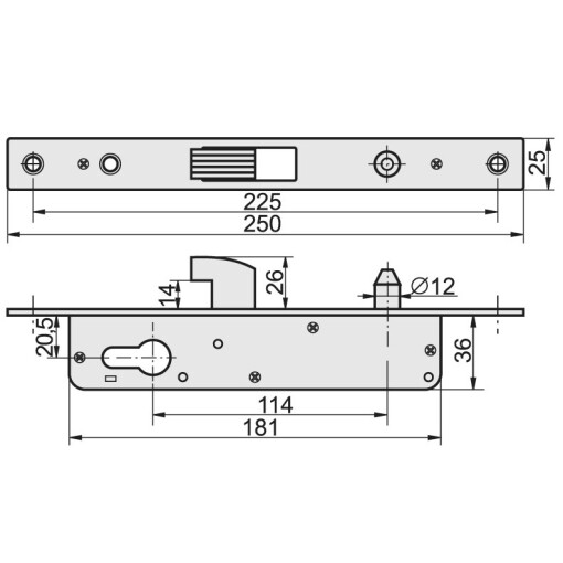 Zamek hakowy 20,5 mm,  H/40 mm #2