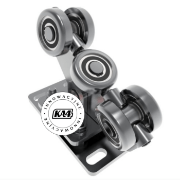 KA 4 B2B - Wózek jezdny 80x80 metalowy 5 rolkowy przegubowy 