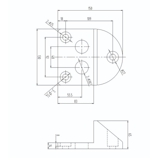 Stoper do bram skrzydłowych 130x150/H65 mm #2