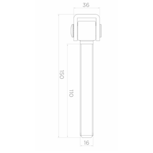 Zawias regulowany M16 długi  #6