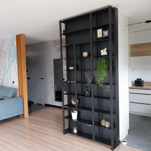 Regał stalowy LOFT z półkami z blachy #5