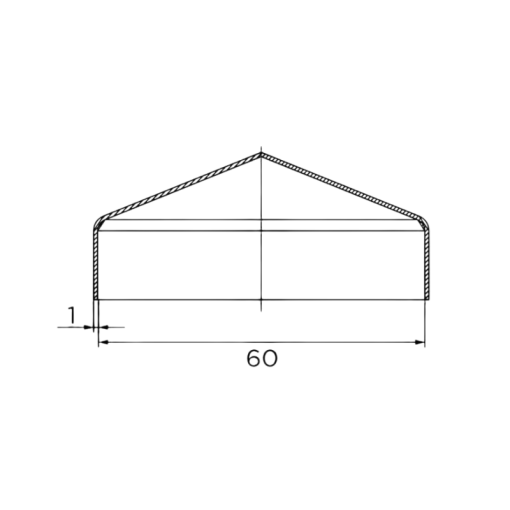 Daszek stalowy kopertowy 60x60x1 mm ocynk #2
