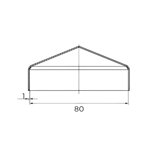Daszek stalowy kopertowy 80x80x1 mm ocynk #2