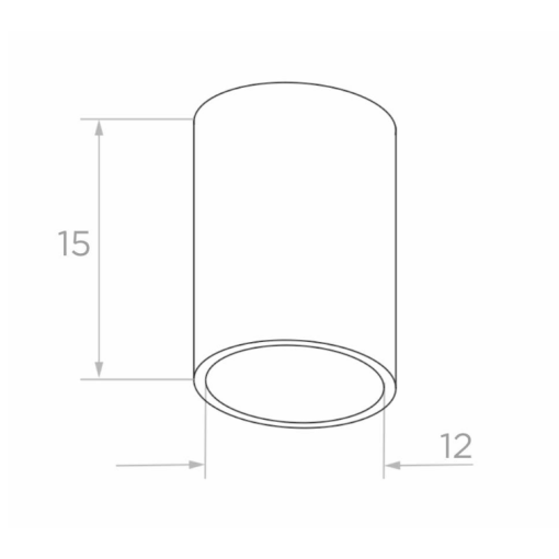 Zakończenie pręta fi 12 / H15 mm satyna #4