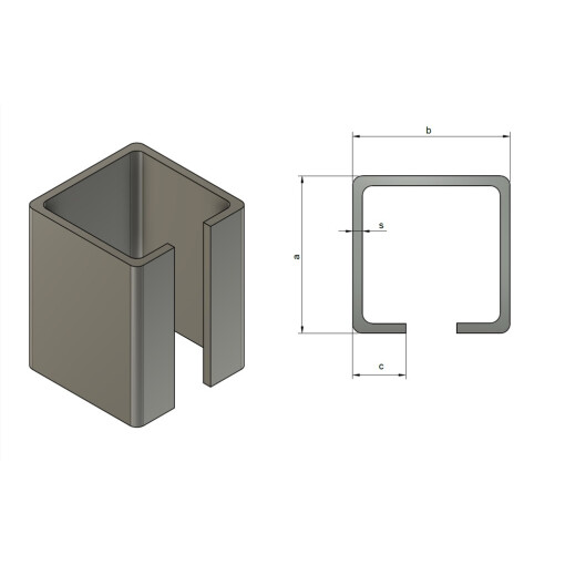 Ceownik półzamknięty 80x80x22,5x5 ocynk L=8mb #2